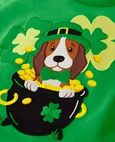 Boys Embroidered Dog Top - Little Leprechaun