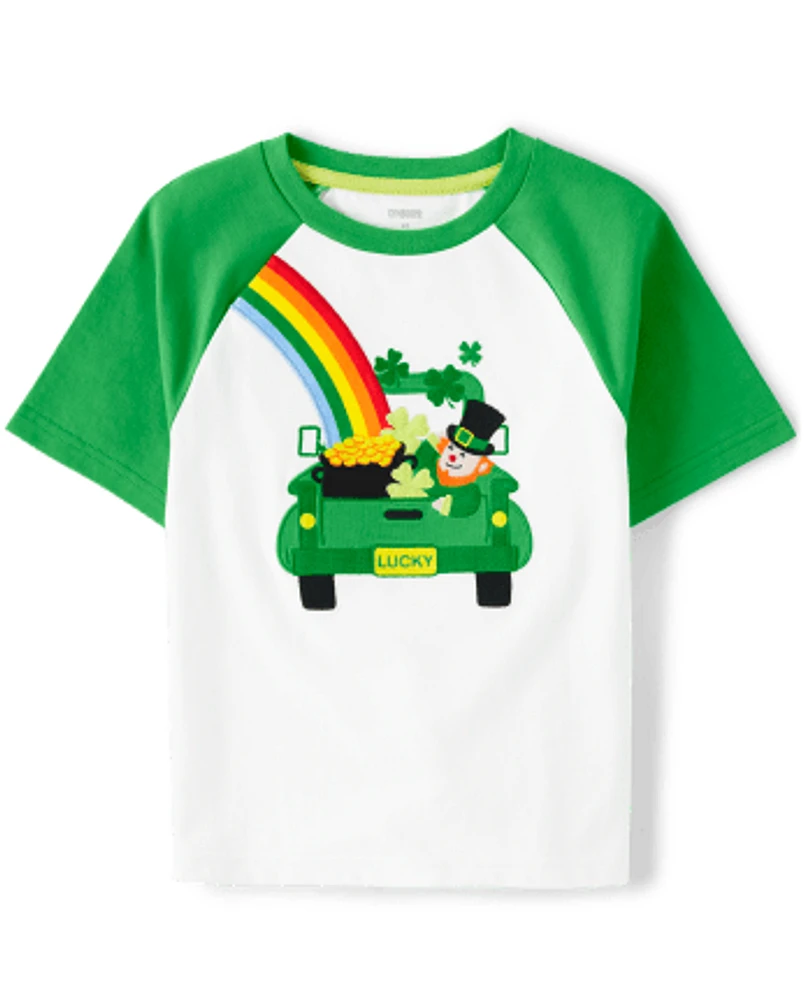 Boys Embroidered St. Patrick's Day Top - Little Leprechaun