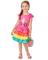 Girls Rainbow Tiered Skort - Festive Fruit