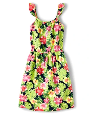 Womens Matching Family Tropical Flutter Dress - Aloha