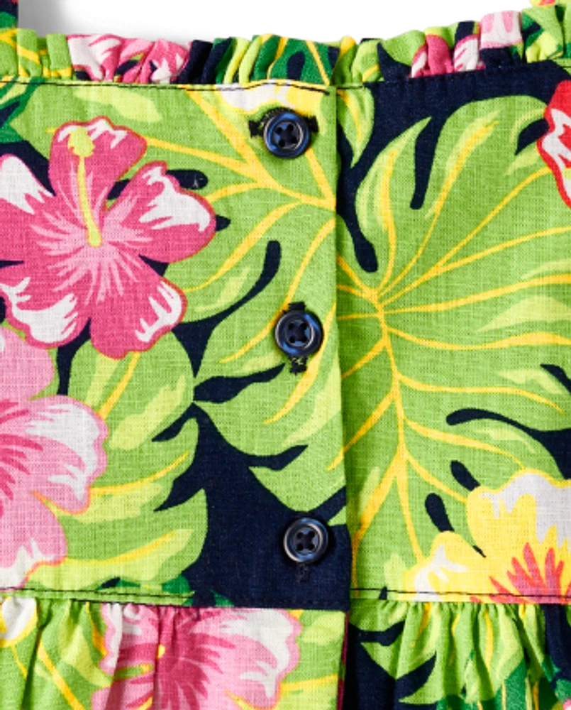 Robes à volants tropicaux Fille - Aloha