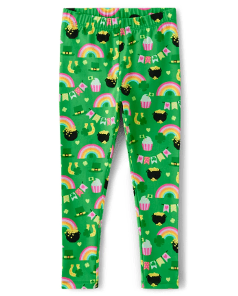 Girls St. Patrick's Day Leggings - Little Leprechaun