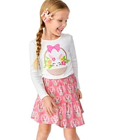 Girls Bunny Peplum Skort - Spring Celebrations