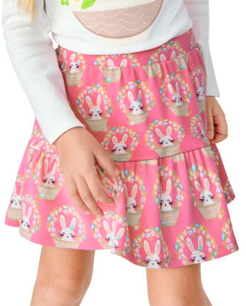 Girls Bunny Peplum Skort - Spring Celebrations