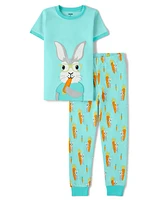 Boys Bunny Snug Fit Cotton Pajamas - Gymmies