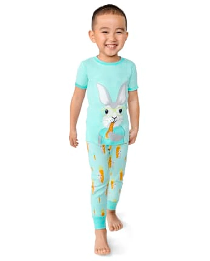 Boys Bunny Snug Fit Cotton Pajamas - Gymmies