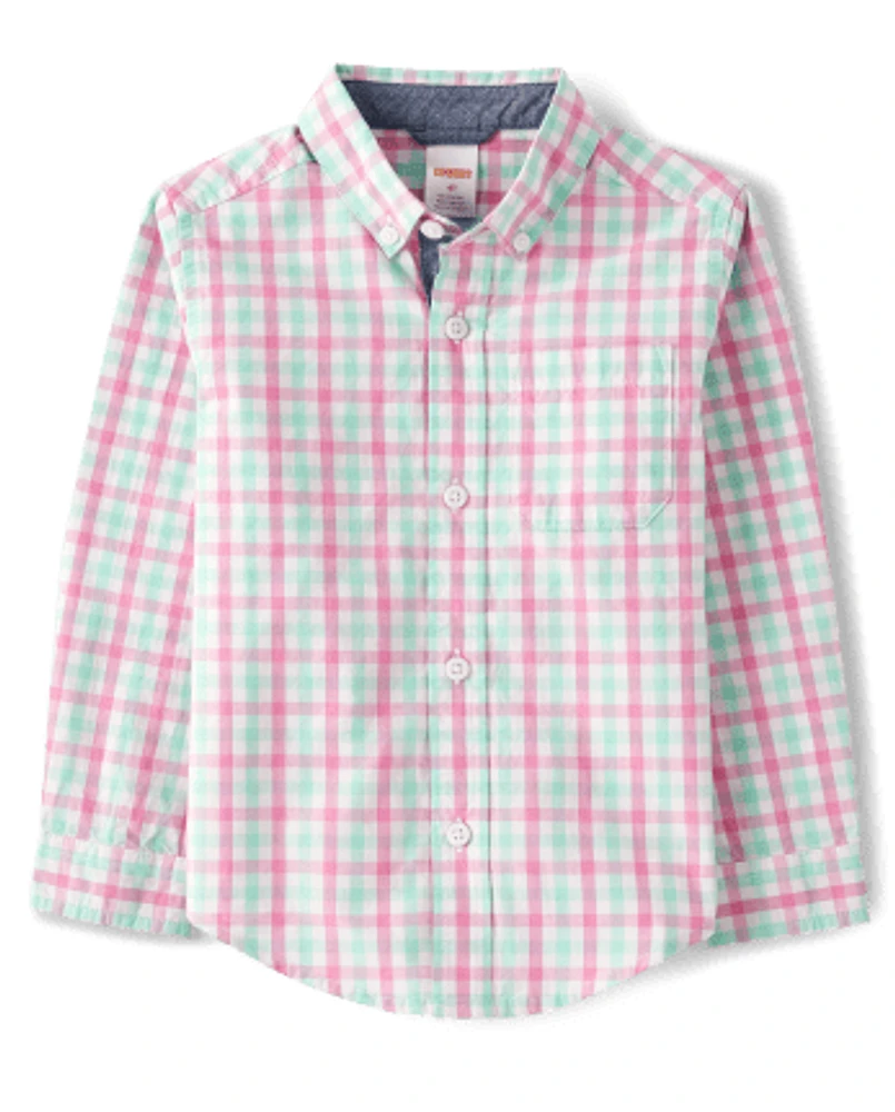 Boys Dad And Me Plaid Button Down Shirt - Time for Tea