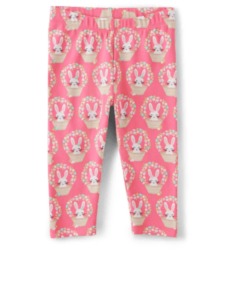 Girls Basket Capri Leggings - Spring Celebrations