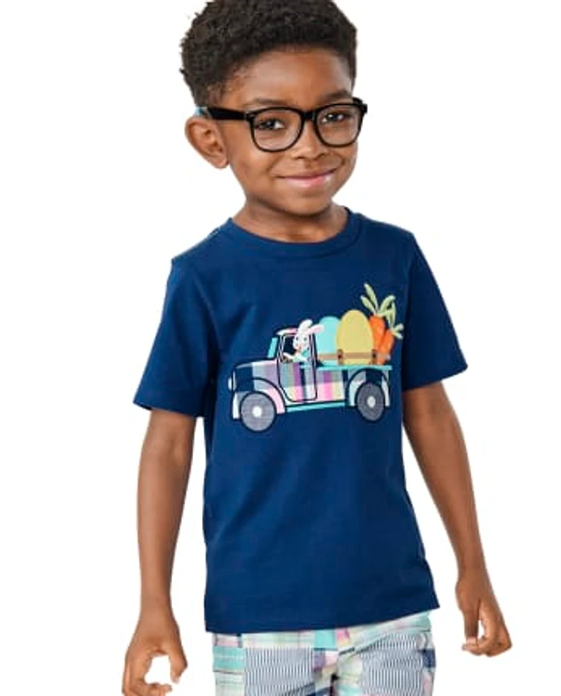 Boys Embroidered Truck Top - Spring Celebrations