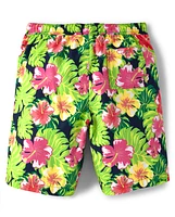 Mens Matching Family Tropical Swim Trunks - Aloha