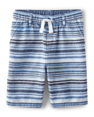 Boys Striped Pull On Shorts - Sandy Shores