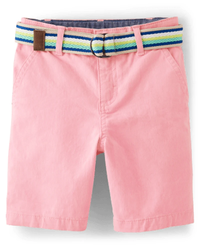 Short chino en coton avec ceinture pour garçon - Tropical Paradise