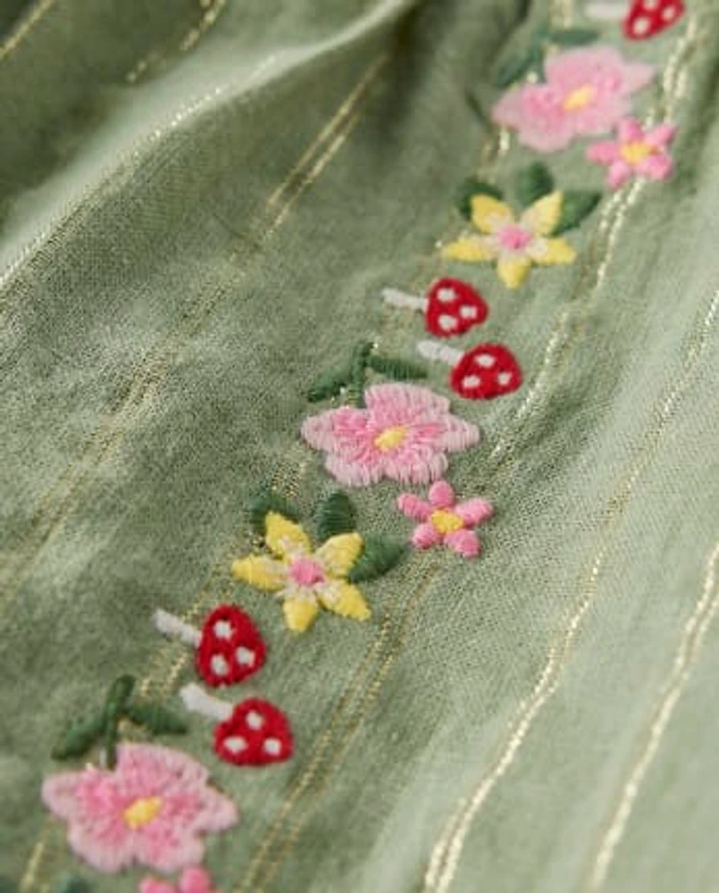 Girls Embroidered Floral Dress - Fairytale Forest