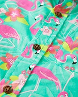 Boys Matching Family Flamingo Button Up Shirt - Tropical Paradise