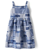 Girls Madras Dress - Sandy Shores