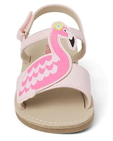 Sandales Fille Applique Flamingo - Paradis Tropical