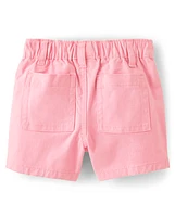 Baby Boys Matching Family Flamingo Button Up Bodysuit And Pull On Chino Shorts Set - Tropical Paradise