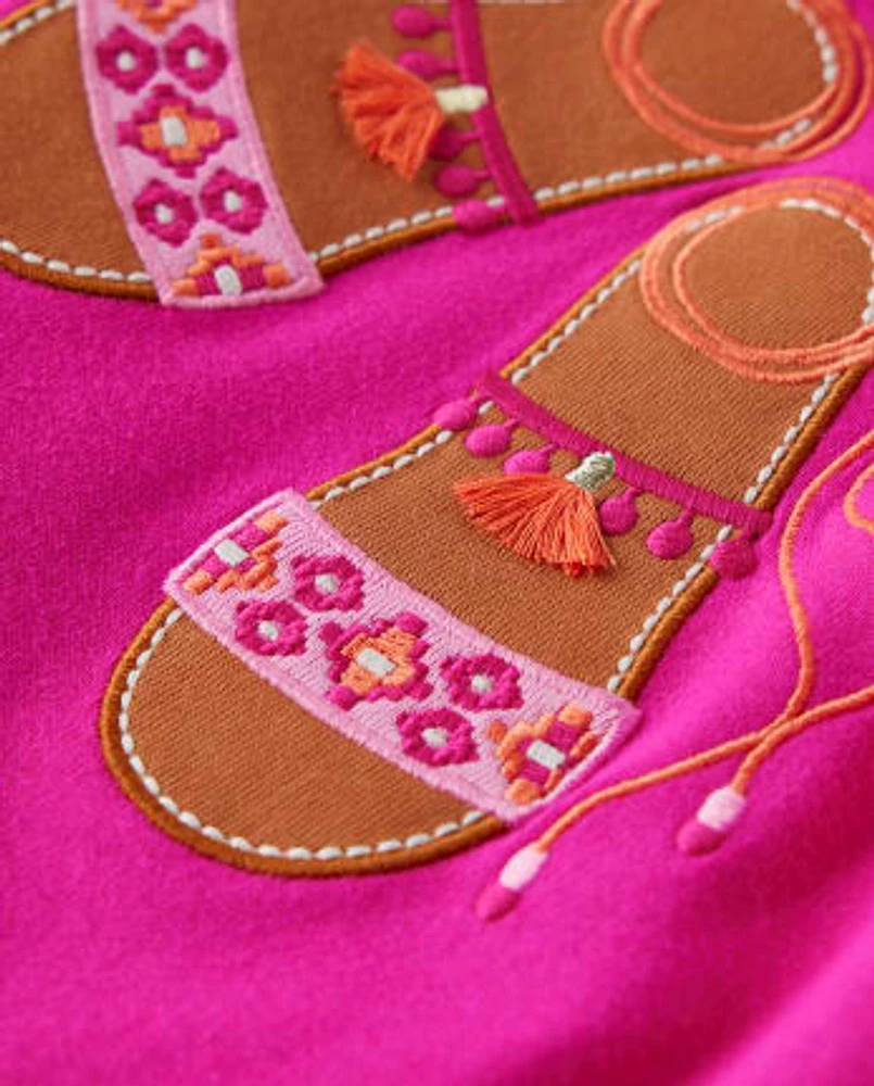 Girls Embroidered Sandals Tank Top - Island Spice