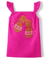 Girls Embroidered Sandals Tank Top - Island Spice