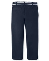 Boys Wrinkle Resistant Belted Chino Pants - Uniform