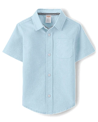 Boys Wrinkle-Resistant Oxford Button Up Shirt - Uniform