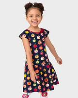 Girls Apple Ponte Peplum Dress - Orchard