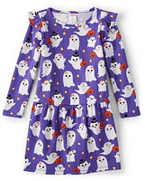 Girls Ghost Peplum Dress - Trick or Treat