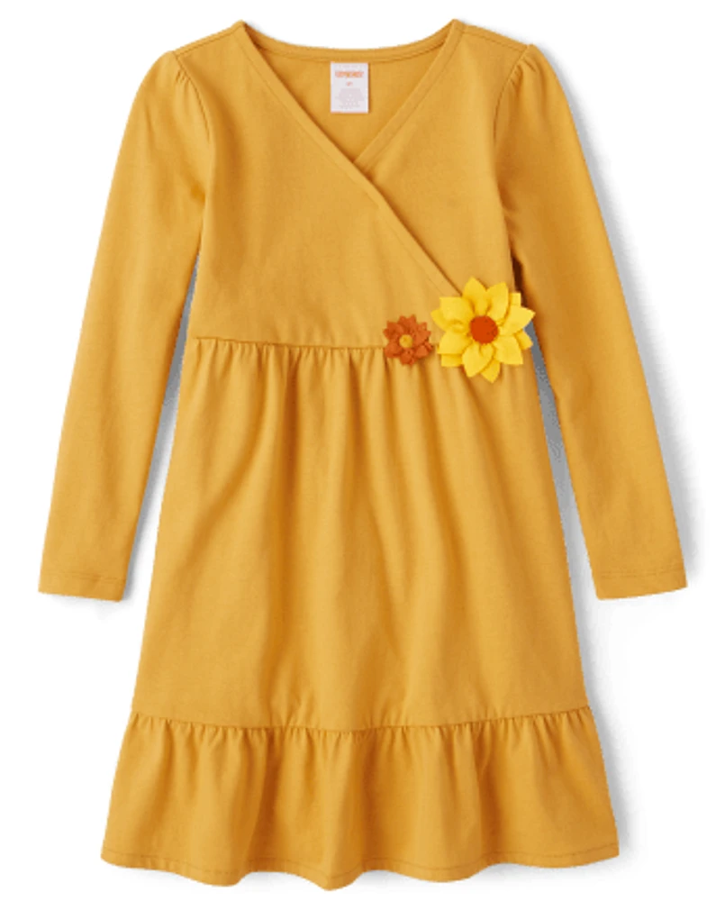 Girls Floral Tiered Dress - Happy Harvest