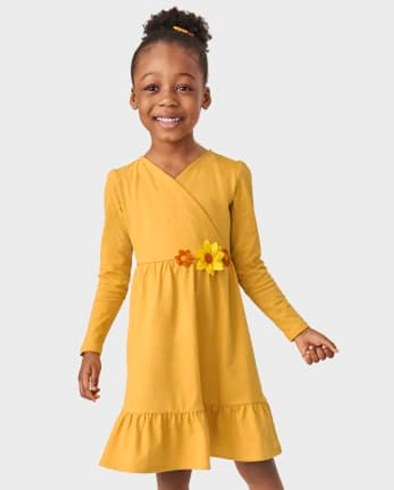 Girls Floral Tiered Dress - Happy Harvest