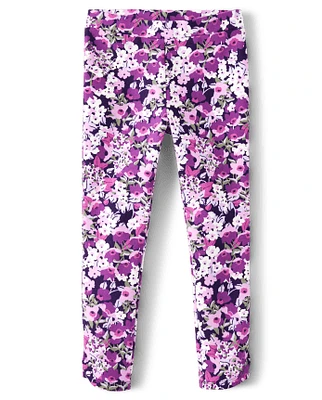 Girls Floral Ponte Jeggings - Magical Meadow