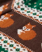 Girls Fox Fairisle Sweater Dress - Friendly