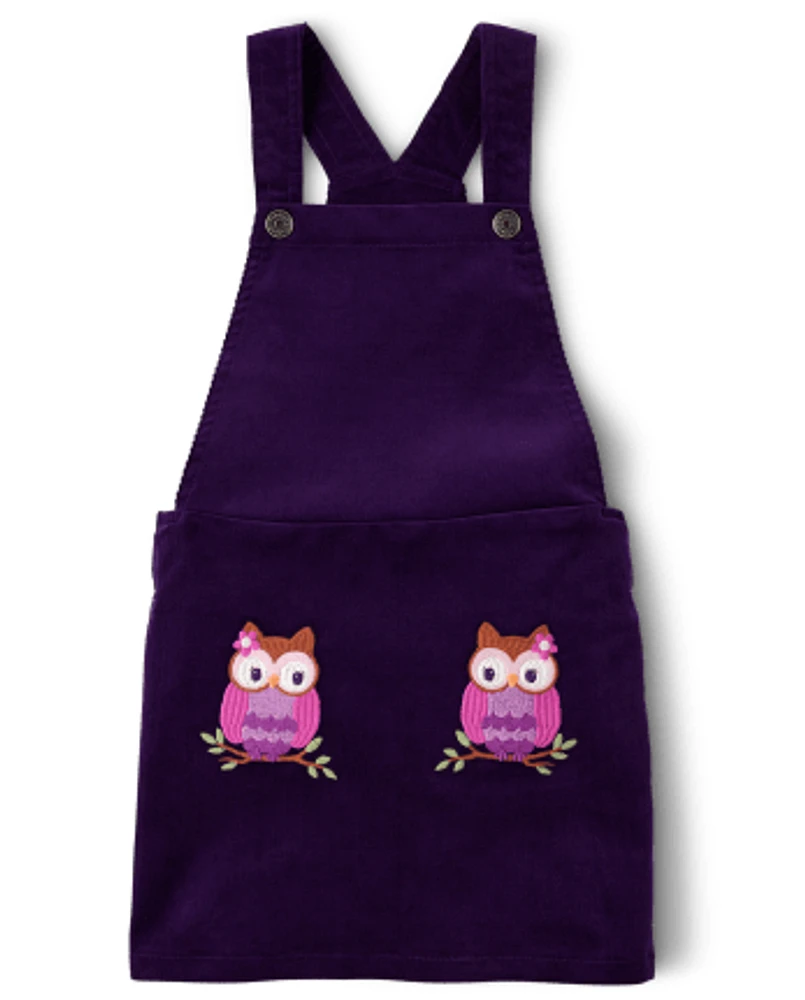 Girls Applique Owl Corduroy Skirtall - Magical Meadow