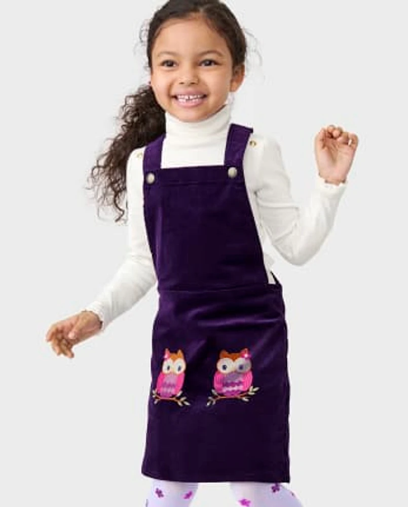 Girls Applique Owl Corduroy Skirtall - Magical Meadow