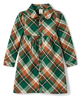 Girls Plaid Shirt Dress - Friendly Fox