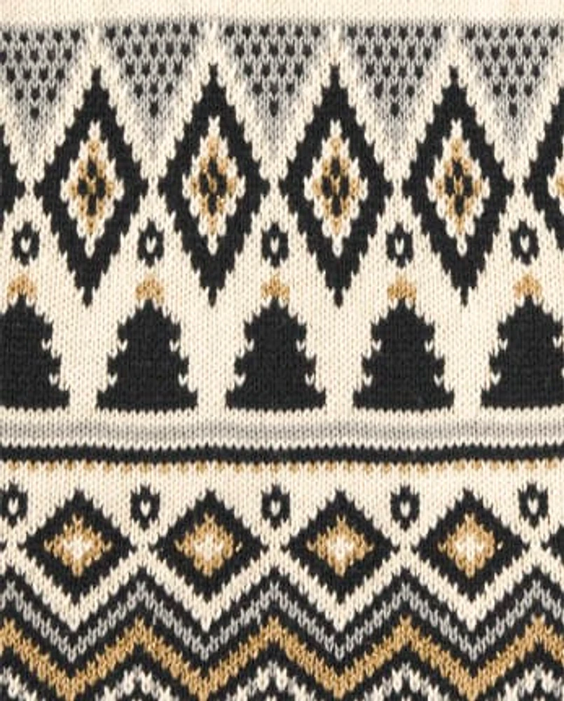 Girls Intarsia Fairisle Sweater Dress - Winter Wonderland