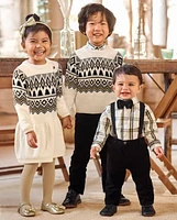 Girls Intarsia Fairisle Sweater Dress - Winter Wonderland