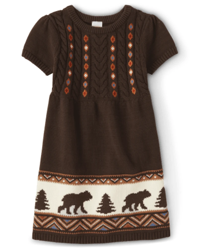 Robe pull Fille Intarsia Bear - Montana Mountain