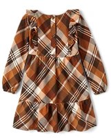 Girls Plaid Twill Tiered Dress - Montana Mountain