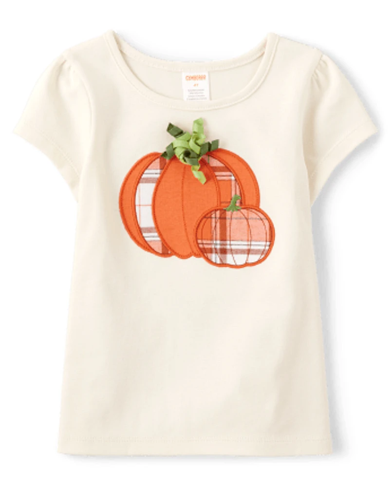 Haut brodé citrouille pour fille - Lil' Pumpkin