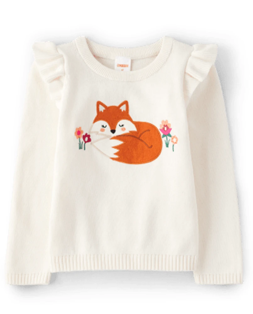 Chandails Fille Brodés Renard - Friendly Fox