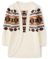 Girls Intarsia Fairisle Long Cardigan - Montana Mountain