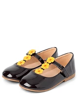 Girls Floral T-Strap Ballet Flats - Happy Harvest