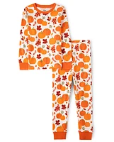 Kids Pumpkin Snug Fit Cotton Pajamas - Gymmies