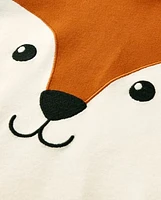 Kids Embroidered Fox Snug Fit Cotton Pajamas - Gymmies