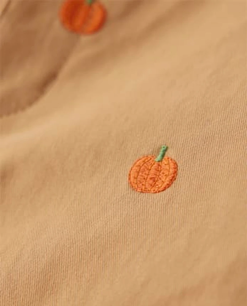 Pantalon chino en sergé de coton Schiffli Pumpkin pour garçon - Lil'