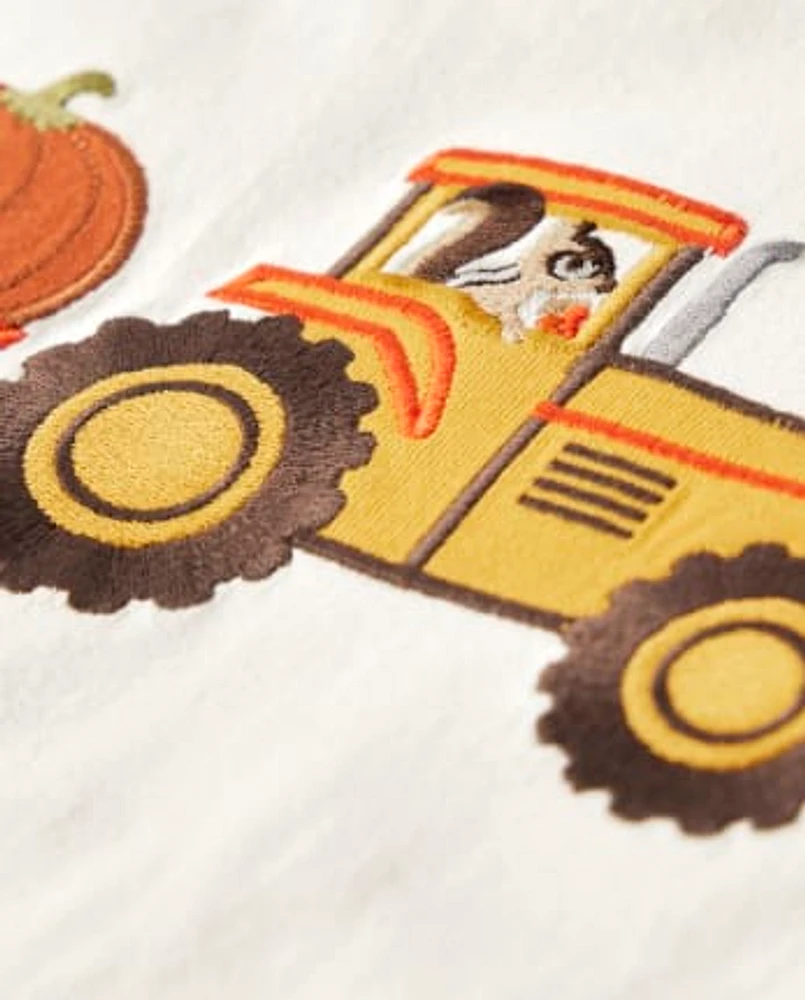 Boys Embroidered Tractor Layered Top - Lil' Pumpkin