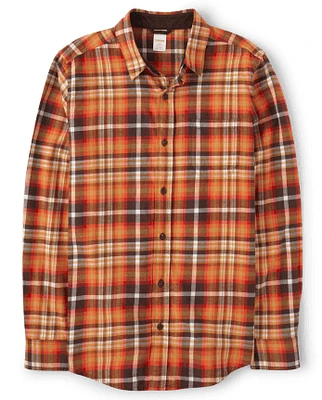 Mens Dad And Me Plaid Twill Button Up Shirt - Happy Harvest