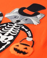 Haut raglan brodé à motif de raton laveur pour garçon - Trick or Treat