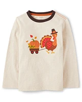 Boys Embroidered Turkey Top - Happy Harvest