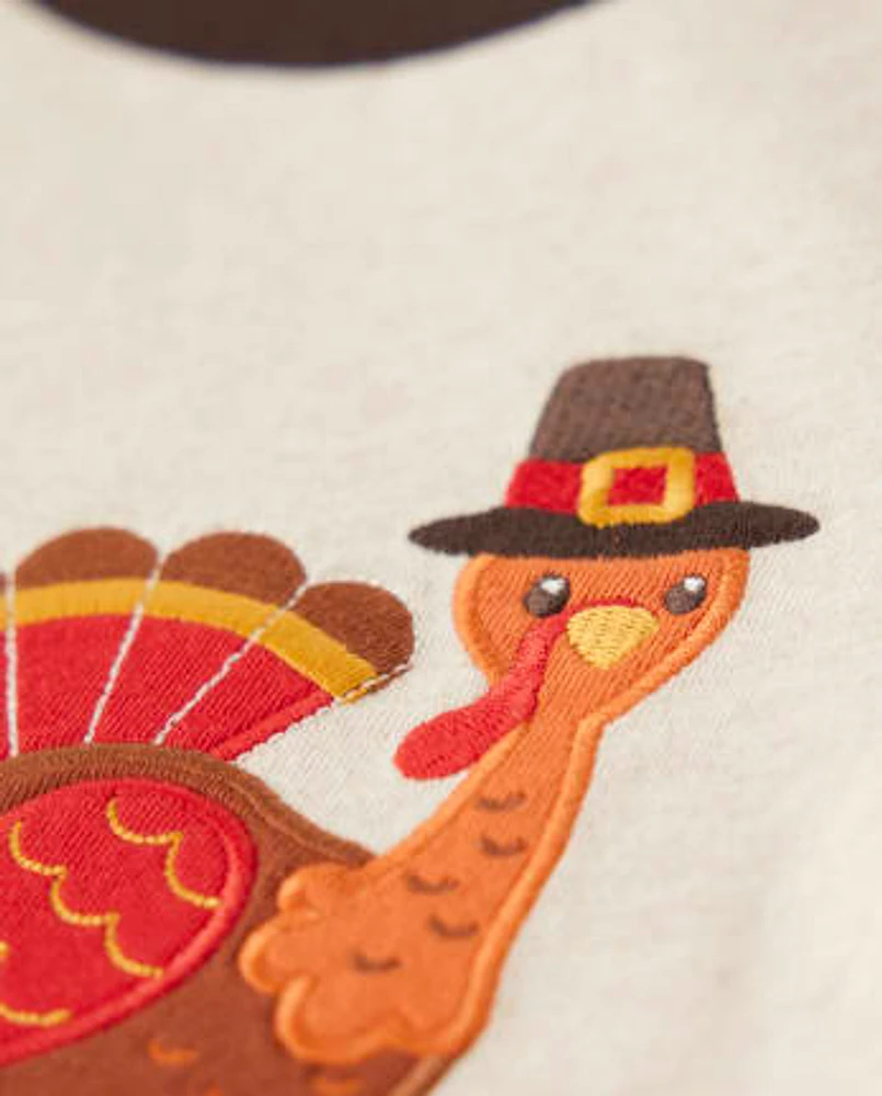 Boys Embroidered Turkey Top - Happy Harvest